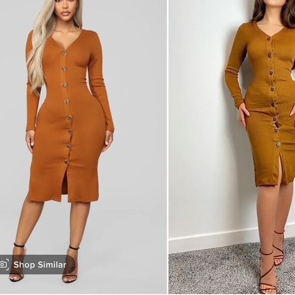 FASHION Nova Rust Sweater Dress. Size S, M, L, 1X, 2X, 3X - Picture 3 of 4
